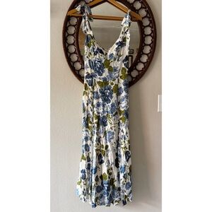 Reformation Nikita Floral Midi Dress blue green rare color size 4